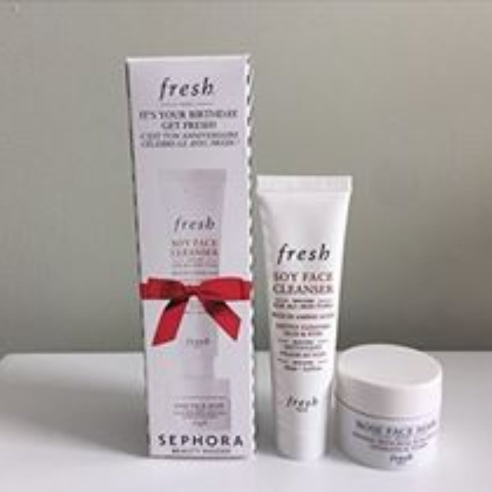 NWT Fresh Soy Face Cleanser and Rose Face Mask Duo